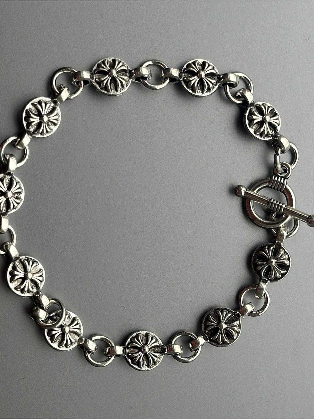 Silver Floral Link Bracelet - Women Jewelry